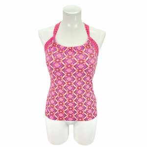 PrAna Pink Orange Yoga Fitness Tank Built in Bra